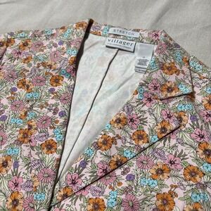 Vintage The Villager Blazer Jacket Womens Size 12 Medium Pink Multi Floral